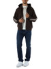 MARRONE | Felpa con zip e cappuccio in cotone garzato
