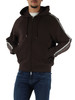 MARRONE | Felpa con zip e cappuccio in cotone garzato