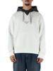 BIANCO | Felpa con cappuccio in double jersey di misto cotone