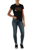 NERO | T-shirt slim fit in cotone con logo in paillettes