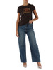 MARRONE | T-shirt slim fit in cotone con logo in paillettes
