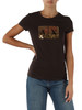 MARRONE | T-shirt slim fit in cotone con logo in paillettes