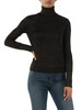 NERO | Maglia collo alto lurex con ricamo logo