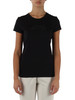 NERO | T-shirt slim fit in cotone con scritta logo in strass