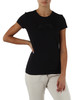 NERO | T-shirt slim fit in cotone con scritta logo in strass