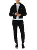 NERO | Felpa con zip e cappuccio in misto cotone