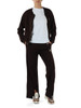 MARRONE | Pantalone sportivo in misto viscosa con spacco frontale