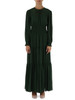 VERDE | Abito lungo a balze in georgette