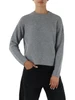 GRIGIO | Maglia girocollo in misto lana e cashmere