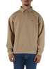 BEIGE | Felpa collo a polo regular fit in cotone piquet