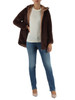 MARRONE | Ecopelliccia reversibile con cappuccio LUCREZIA