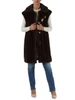 MARRONE | Ecopelliccia smanicata con cintura