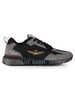 NERO | Sneakers in suede e tessuto con ricamo logo