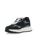BLU SCURO | Sneakers in suede e tessuto con placca logo