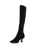 NERO | Stivali in suede con tacco a rocchetto