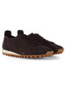 marrone scuro | Sneakers in pelle con lavorazione a rilievo
