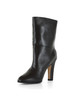 marrone scuro | Stivaletto in pelle con tacco