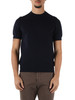 BLU SCURO | Maglia Second Skin Viscose Cashmere a maniche corte