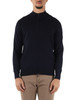 BLU SCURO | Cardigan con zip Second Skin Viscose Cashmere