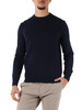 BLU SCURO | Maglia girocollo LOCK in misto lana, viscosa e cashmere