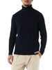 BLU SCURO | Maglia collo alto FLAVIO in misto lana, viscosa e cashmere