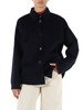 BLU SCURO | Overshirt in double di lana effetto beaver
