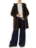 MARRONE | Cappotto in double di lana effetto beaver