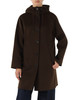 MARRONE | Cappotto in double di lana effetto beaver