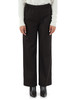 marrone scuro | Pantalone in flanella di misto lana e cashmere