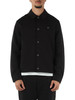NERO | Overshirt in misto cotone con placca logo frontale