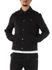 NERO | Overshirt in misto cotone con placca logo frontale