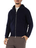 BLU SCURO | Cardigan in lana merino PROVID con zip