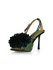 VERDE | Sandali POM con strass all over
