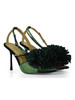 VERDE | Sandali POM con strass all over