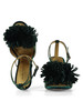 VERDE | Sandali POM con strass all over