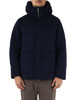 BLU SCURO | Giubbotto PISTOL WOOL con cappuccio e maniche a contrasto