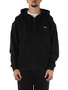 NERO | Felpa con zip e cappuccio in cotone garzato