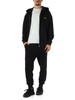 NERO | Felpa con zip e cappuccio in cotone garzato