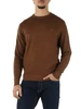 MARRONE | Maglia girocollo in misto lana