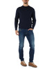 BLU SCURO | Maglia girocollo in cotone e cashmere