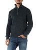 BLU | Maglia mezza zip in filo di cotone