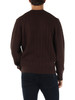 MARRONE | Maglia girocollo a trecce in lana vergine e cashmere