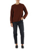 MARRONE | Maglia girocollo in misto lana
