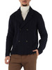 BLU SCURO | Giacca cardigan doppiopetto in misto lana