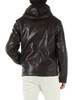 MARRONE | Giacca reversibile in ecopelle con cappuccio