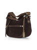 marrone scuro | Borsa a tracolla LUNA Small in suede