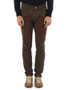 MARRONE | Pantaloni JOHN Slim fit con patte in Alcantara