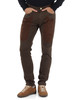 MARRONE | Pantaloni JOHN Slim fit con patte in Alcantara