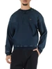 BLU | Felpa girocollo in denim con placca logo
