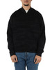 NERO | Felpa con zip modello bomber in misto cotone
